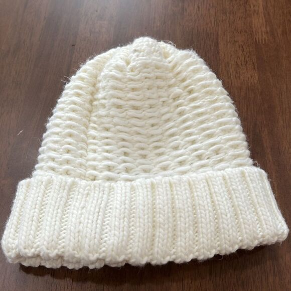 Unisex Cream Float Stitch Knit Beanie Wide Cuff Winter Hat One Size Spyder - Picture 4 of 8